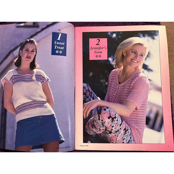 Crocheted fantasy pattern book 1998 sweater bag afgan - Picture 4 of 15